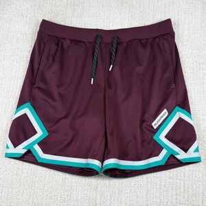 Legends Mens XL Maroon Mesh 8" Zip Pocket Athletic Basketball Training Shorts